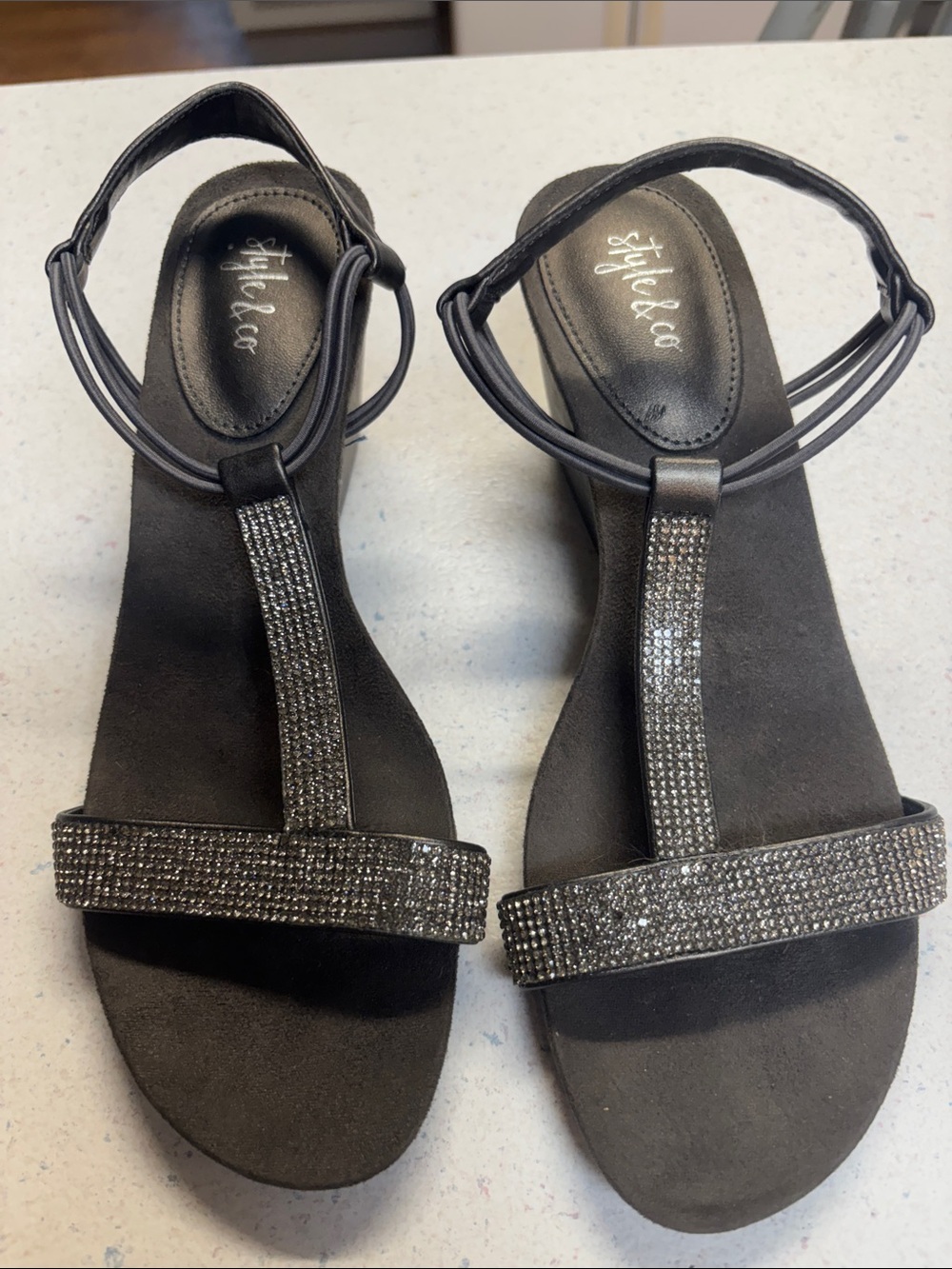 Black and Silver Women's Sandals